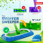 VanDuck Reusable Pet Heavy Duty Mop Pads Compatible with Swiffer Sweeper (4-Pack) - Washable Microfiber Mop Pads for Wet & Dry Use - All Purpose Floor Mopping and Cleaning Product