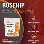 BulkSupplements.com Rosehip Extract Powder - Rose Hips Supplement, Rosehip Powder - Herbal Supplement, Antioxidants Source - Gluten Free, 500mg per Serving, 5kg (11 lbs) (Pack of 5)