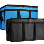 Bodaon 2PK Cooler Insulated Food Delivery Bag for Delivery Drivers, XXX-Large Thermal Bags for Catering/Hot Pizza, Travel/Camping/Picnic Basket，Grocery Reusable Warmer Frozen Essentials(Black +Blue)