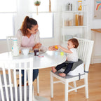 Ingenuity SmartClean Toddler Booster Seat for Kitchen Chair – Lightweight for on-the-go, Easy-Clean, 3-Point Harness Strap – Booster Seat for Dining Table, Slate