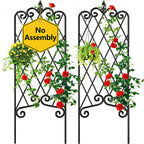 Amagabeli Garden Trellis for Climbing Plants 47” x 16” Rustproof Black Iron Plant Trellis Potted Vines Vegetables Flowers Patio Metal Wire Lattices Grid Panels for Ivy Cucumbers Clematis 2 Pack GT03