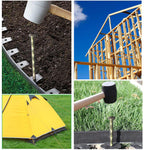50 Pack 8" Spiral Galvanized Garden Stakes,Landscape Anchoring Spikes