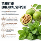 Dr Clark Store Green Black Walnut Blend 360mg, 60 Tapoica Capsules, 60 Day Supply, Freeze Dried Hull with Peppermint, Supports Healthy Intestinal Environment and Routine Wellness Cleansing, USA Made