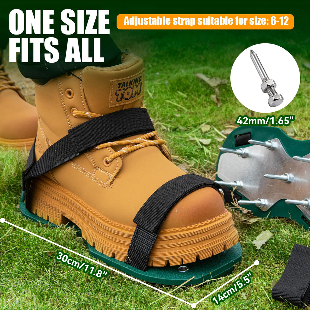 Lawn Aerator Shoes with 3/4" Metal Spikes, Soil Aeration Tool for Yard