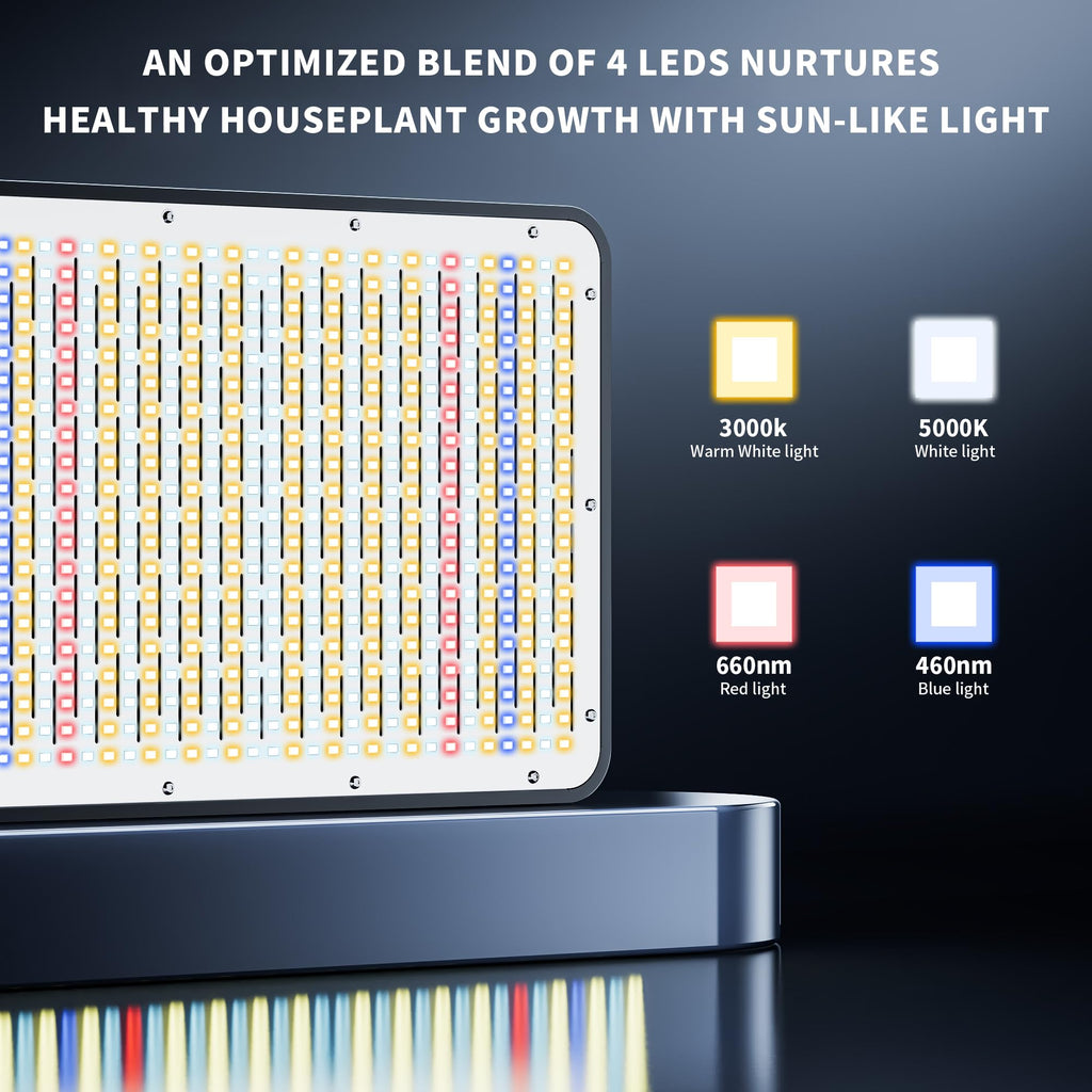 BESTVA DC1000 LED Grow Light, Full Spectrum Grow Lights for Indoor Plants