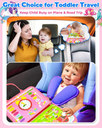 Gojmzo Busy Board Montessori Toys for Toddler Girl Birthday Gifts, Busy Book Sensory Toys for Toddlers, Learning Educational Toddler Travel Activities