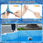 SORSWEET Professional Pool Skimmer Net 57 inch with 4 Aluminum Poles - Fine Mesh for Fast Debris Removal - Ideal Pool Nets for Cleaning Ponds, Spas, and Hot Tubs - Efficient Pool Maintenance