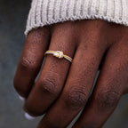 STORYJEWELLERY 925 Sterling Silver Rings for Women, Two Tone Knot Rings for Women, Dainty Gold and Silver Mixed Metal Ring, Mixed Metal Jewelry, Unique Gifts for Mom Daughter Sister or Friend, Size 7