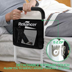 RELIANCER Bed Safety Rail for Elderly Adult,Adjustable Bedside Assist Grab Bar w/Storage Pocket,Bed Side Support Railing for Seniors,Fall Prevent Bedside Handle Bar,Bedside Assist Guard Rails Bed Cane