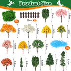 Ailefentene 84 Pcs Fairy Garden Accessories, Miniature Village Starter Kit with Moss Model Tree Tiny Resin Animal Figures, DIY Bonsai Micro Landscape Ornament for Terrarium Succulent Dollhouse Craft