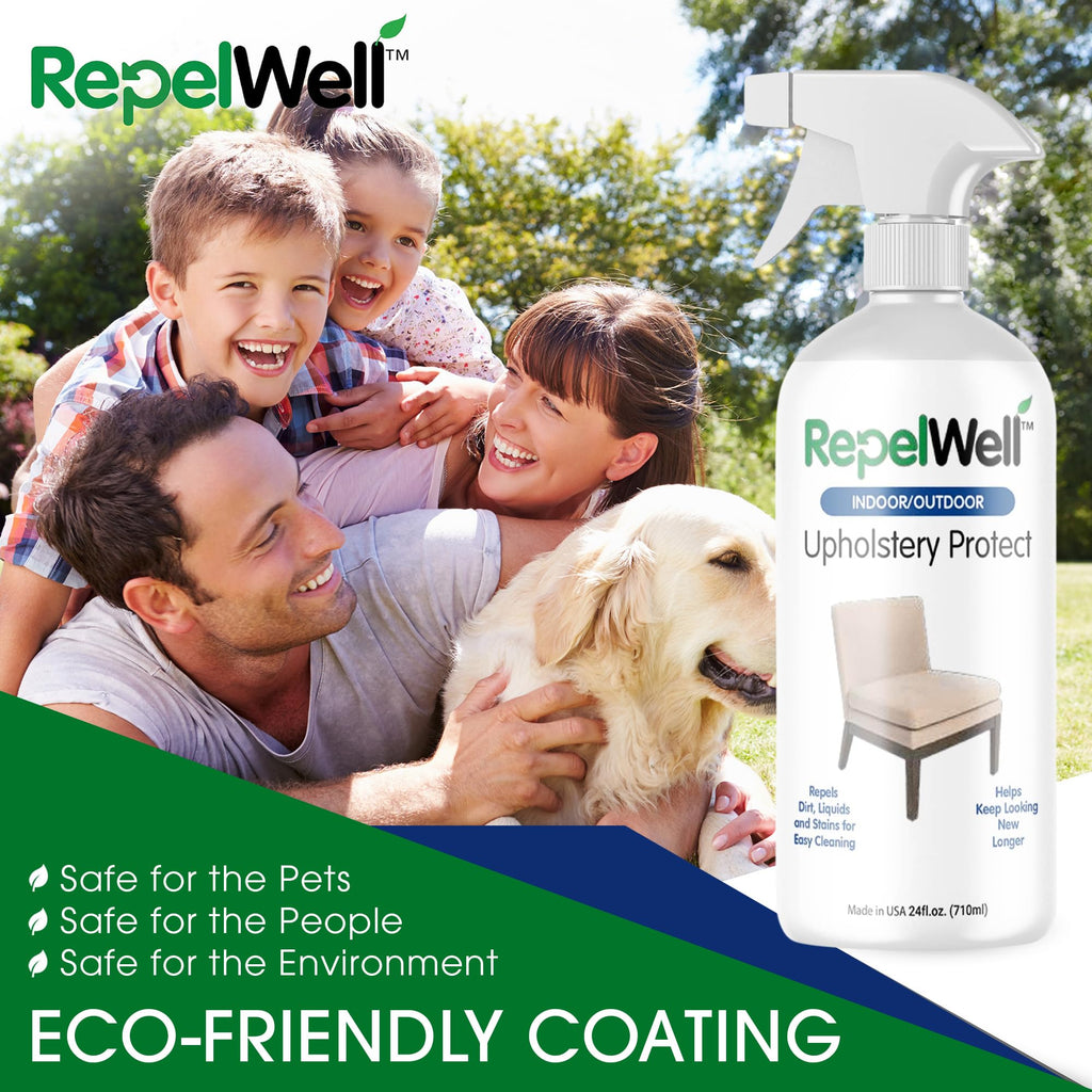 Eco-Friendly Upholstery Protect Stain & Water Repellent Spray 24oz – Non-Toxic, Pet-Safe Formula for Fabric, Leather, & Suede – Long-Lasting Stain Guard Keeps Furniture Clean & New