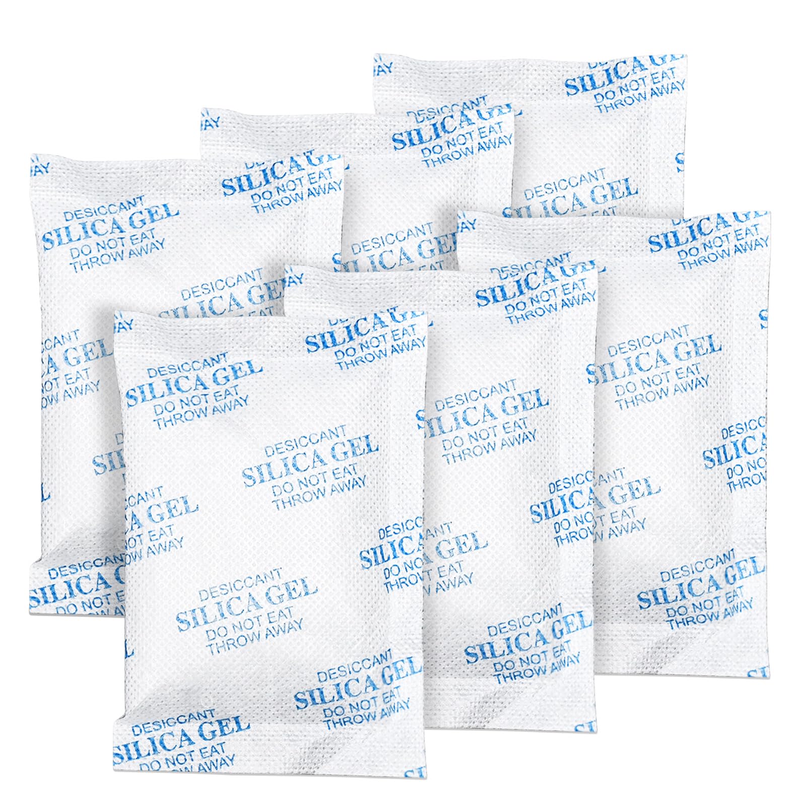 Absorbking Silica Gel Packets, 50 Gram 50 Packs Food Safe Moisture Absorbers, Desiccant Packs for Storage, Reusable Desiccant for Foods, Storage Bins, 3D Filaments, Electronics, Safes