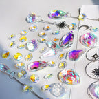 215pcs Crystal Suncatcher Craft Kit Rainbow Prisms Beads DIY Window Decor