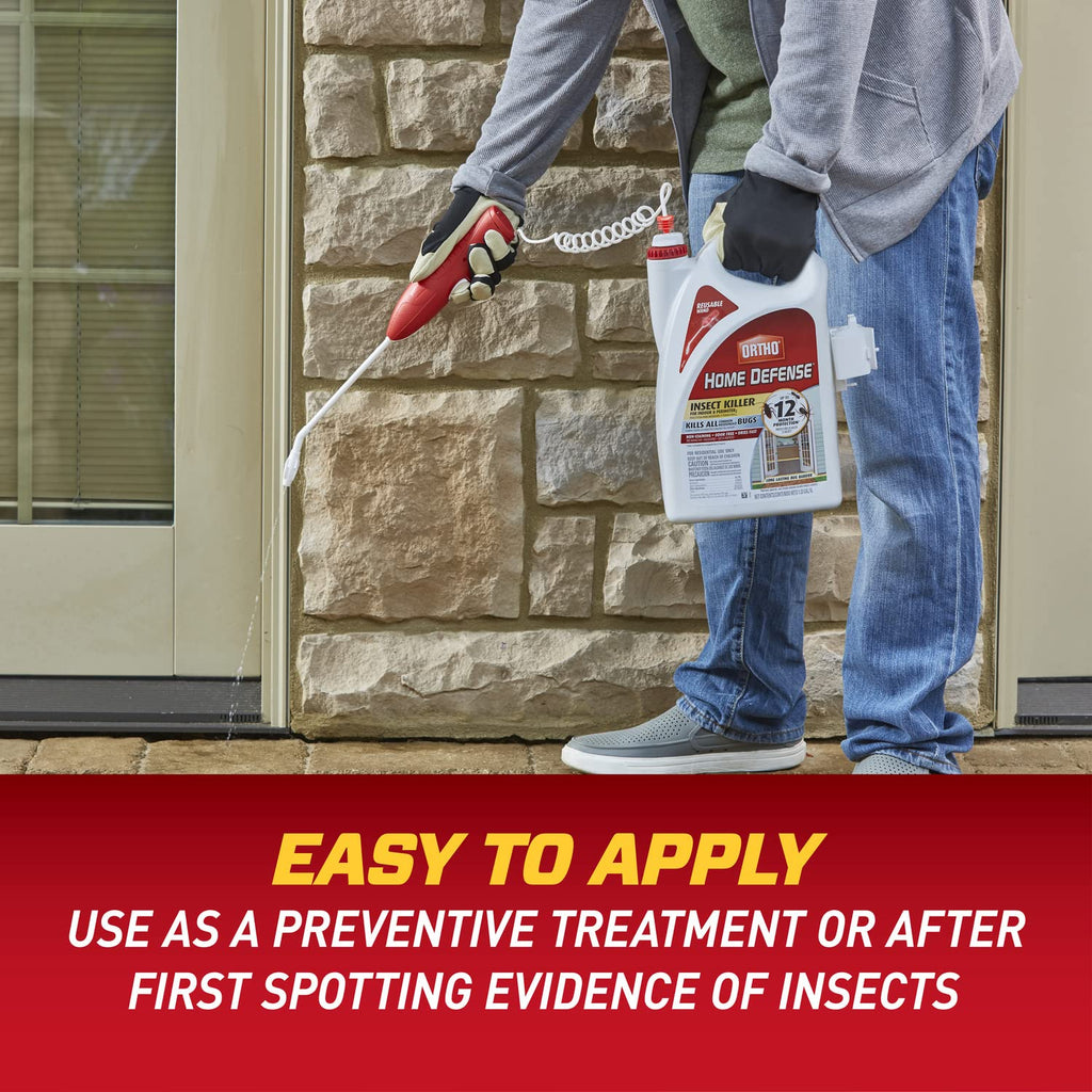 Ortho Home Defense Insect Killer for Indoor and Perimeter2 with Comfort Wand - Ready to Use Bug Spray, Kills Ants, Cockroaches & Spiders, 1.33 gal.