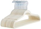 Amazon Basics Slim Velvet Non-Slip Space Saving Suit Clothes Hangers, Closet Organizer, Ivory/Beige, 30-Pack