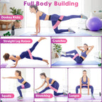 Renoj Resistance Bands, Yoga Starter Sets for Women and Men, 3 Set of Stretch Exercise Workout Bands for Booty Legs, Elastic Pilates Flexbands