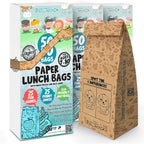 NIL-Tech Paper Bags for Small Business 150 Count (3 Pack) — Disposable Brown Kraft Lunch Bags for Schools, Bakeries & To Go | Games Printed | Food Safe Bulk Paper Bags | 6LB