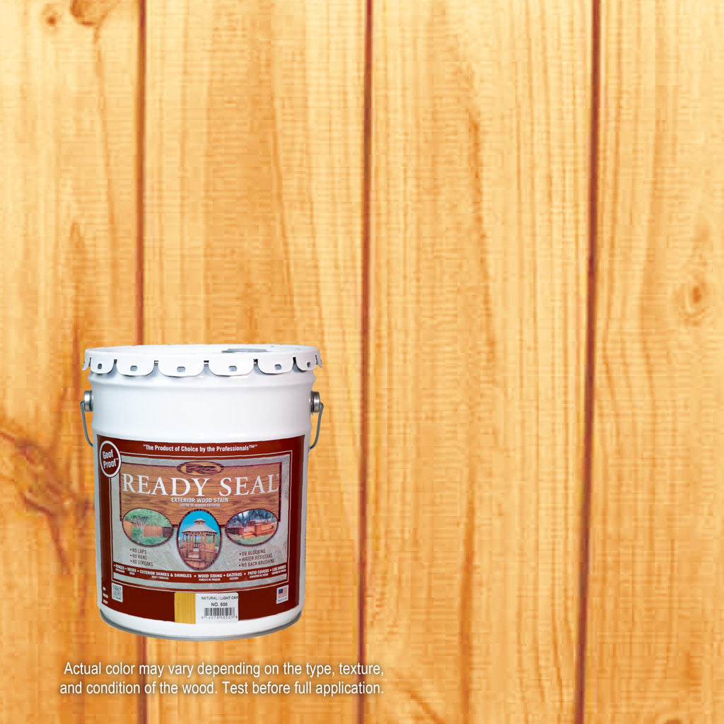 Ready Seal 7966104 5 gal Pail Exterior Wood Stain & Sealer, Light Oak