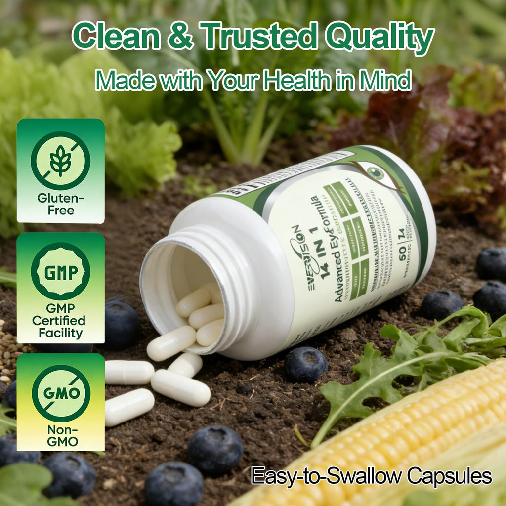 Advanced Eye Formula – Vitamin and Mineral Supplement with Lutein, Zeaxanthin, Zinc & Bilberry Extract – Vision & Focus Support