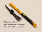 Forged Adze Pick, Weeding Mattock Hoe, Pick Axe 15-Inch, One Piece Intact Drop Forged, Plastic Coated Fiberglass Handle, 1.4LB