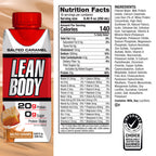 Lean Body Ready-to-Drink Salted Caramel Protein Shake, 40g Protein, Whey Blend, 0 Sugar, Gluten Free, 22 Vitamins & Minerals, 17 Fl Oz (Pack of 12)