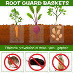 Yaocom 10 Pcs 15 Gallon Gopher and Vole Wire Baskets Stainless Steel Plant Root Protector Gopher Cages for Tree Flowers Vegetables Garden Underground Protection