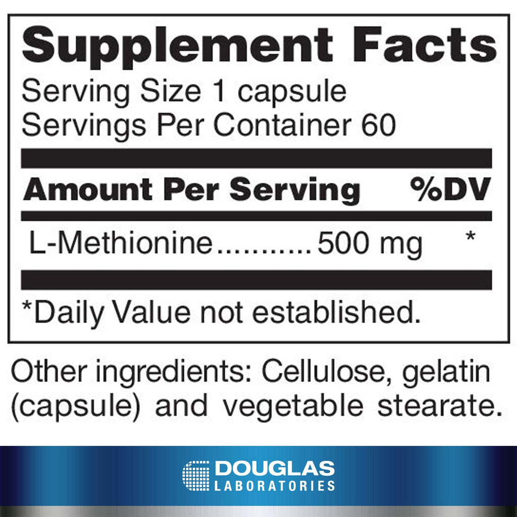 Douglas Laboratories L-Methionine | Free Radical Scavenger Supports Normal Liver and Neurological Function and Antioxidant Defenses | 60 Capsules