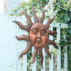 VCUTEKA Outdoor Metal Wall Art 27 Inch Sun Wall Decor for Garden Fence Yard
