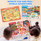 JoyCat Seek & Find Game Books - Preschool Learning Activity for Toddlers & Kids Ages 3-5, Travel Activities Toys for Road Trip Car Airplane, Busy Book, Birthday Gifts for Girls and Boys Ages 4-8