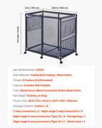 VEVOR Pool Storage Bin, 36.8 x 24 x 35.6 in, Rolling Pool Float Storage Organizer with Side Pockets & Casters, Heavy Duty Metal Frame, Poolside Toys Noodles Holder Mesh Basket for Swimming Pools