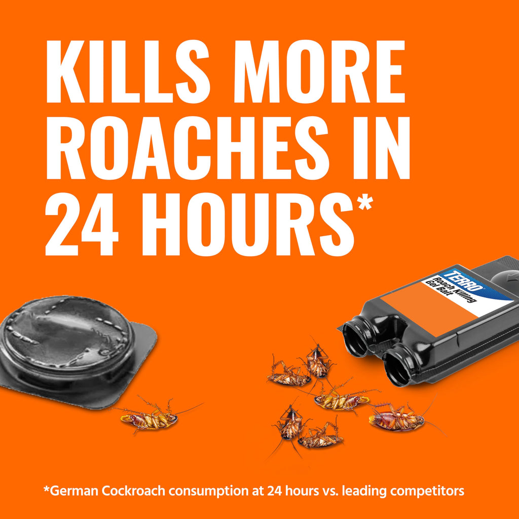 TERRO Roach Killer Gel Bait Stations, 12-Pack, Ready-to-Use Cockroach Bait