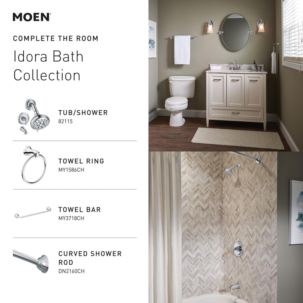 Moen Idora Chrome Two-Handle Centerset Bathroom Sink Faucet with Drain Assembly, 84115
