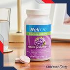 ReliOn Reli On Glucose Tablets Grape - 50 CT 2 Pack Bundle (100 Total) | Plus ClickPros Diabetes Eating Guide and Portable Pill Container (4 Items)!