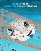(2026 Upgrade) Cordless Robotic Pool Cleaner, Lasts 80 Min, Automatic Vacuum for Above-Ground Pools up to 650 Sq.ft,Portable, Self-Parking(Black Blue)