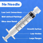 5mL Luer Lock Syringes without Needle - Sterile Syringe with Cap, 20 Pack