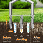 Heavy Duty Steel Hollow Tine Core Aerator for Clay Soil, Non-Clog - Blue