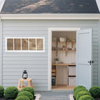 NOTASA Shed Windows 2 Pack, Fixed Transom Windows 10" x 29" with Tempered Glass, Garage Doors Window for Shed, Chicken Coop, Playhouse, Household (White)