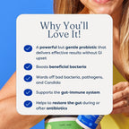 GutPersonal The Booster Targeted Probiotic for Gut Health: Boost Good Bacteria, Reduce Bad Bacteria, and Support The Immune System with 5 Billion CFU Saccharomyces Boulardii, Capsules, 60 Servings