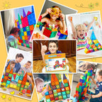 NVHH 100PCS Magnetic Tiles Blocks for Kids Ages 3-5 4-8 STEM Learning Toys