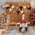 Mindsoft 5Pcs Cowboy Goose Outfit Set, for 23" Statue,Included Sign