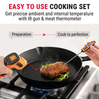 TempPro Temperature Gun, Infrared Thermometer Gun with Laser, Laser Thermometer Gun -58-1022 ℉, Meat Thermometer Digital with Super Long Probe, Food Thermometer for Cooking(Previously ThermoPro)
