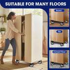 ASHGOOB 5" Heavy Duty Plate Casters, 1400 Lbs Dual Brake - Set of 4