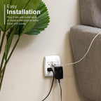 GE 6-Outlet Extender Wall Tap, 5 Pack, Grounded Adapter, Outlet Splitter, Charging Station, 3-Prong, Plug Adapter, Secure Install, Cruise Essentials, ETL Listed, White, 54853