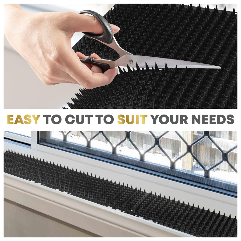 Petfolio 12 Pack Black Cat Spike Mat - 16" x 13" Scat Mat for Cats with 1" Spike is A Perfect Cat Scat Mat for Indoor & Outdoor Cat Repellent to Deter Feral Cats & Dogs