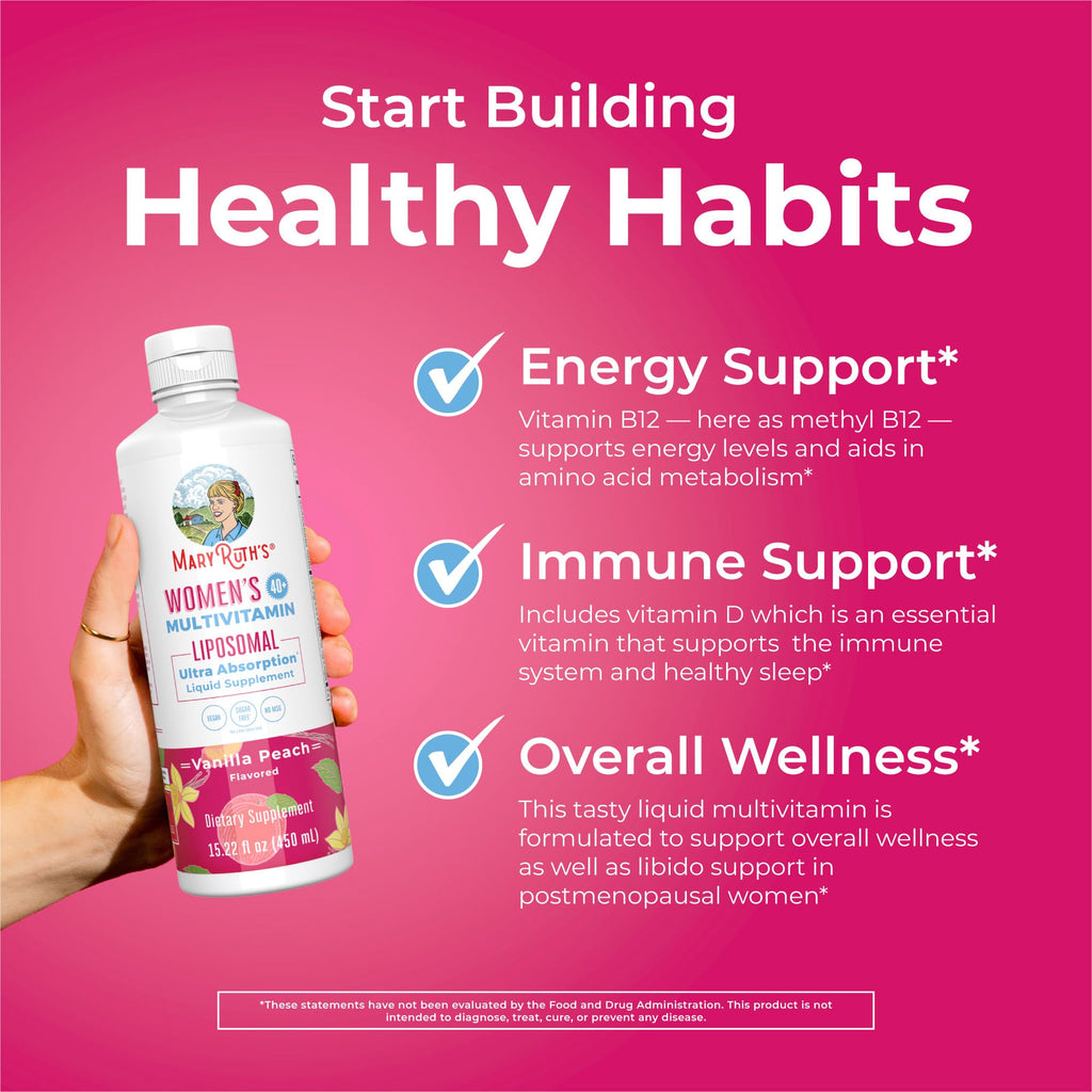 MaryRuth’s Multivitamin Liposomal for Women 40+ | Womens Multivitamin Liposomal | Immune Support Supplement | Menopause Supplement | Methylated Multivitamin | Vegan | Sugar Free | Non-GMO |15.22 Fl Oz