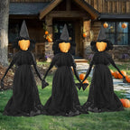 Halloween Witch Decorations Outdoor, 5 FT Set of 3 Light Up Witches Stakes