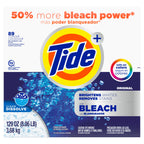 Tide Powder Laundry Detergent with Bleach, Original Scent, 89 Loads, 129 oz