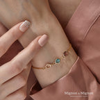 Birthstone Bracelets for Women, Custom Birthstone Bracelet with Gem Chain