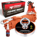 FINDMAG 1000 LBS Pulling Force Magnet Fishing Kit Fishing Magnets with Rope, Premum Kit for Retrieving in River and Magnet Fishing - 3.54 inch (90 mm) Diameter, Gift Ready