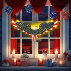 2 Pack 23" American Eagle Metal Wall Art with Solar Lights Outdoor